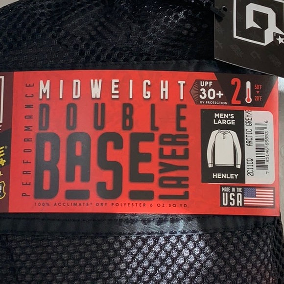 PolarMax (2) BASELAYER MID-WT DBL LAYER BASELAYER HENLEY - Arctic Grey/blk - Picture 8 of 12